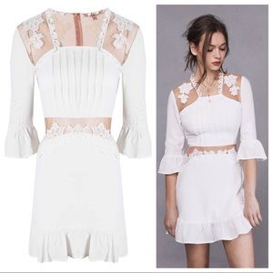 M For Love And Lemons Lilly Appliqué Illusion Dress shower wedding western